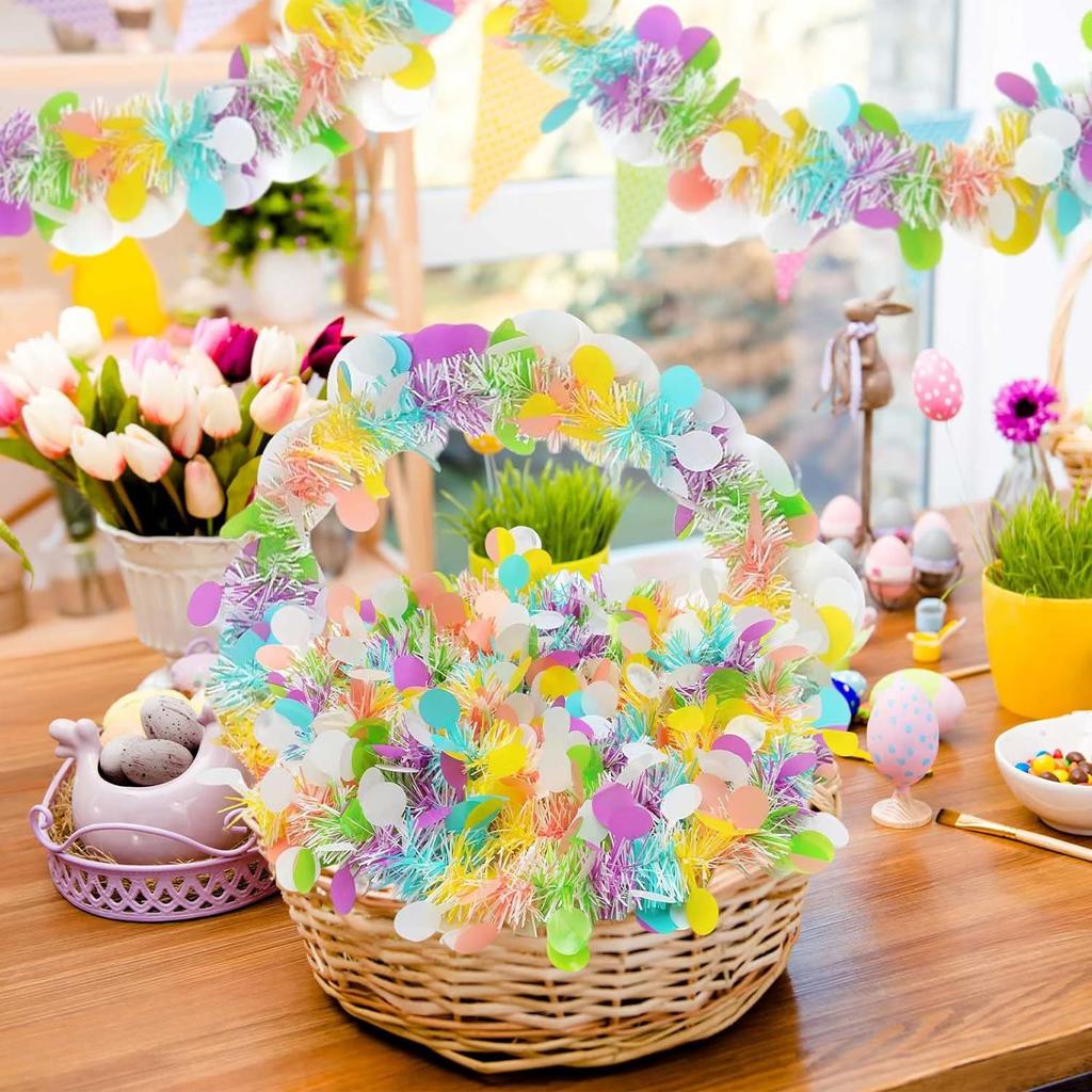 2M Easter Stripe Color Strip DIY Wreath Craft Decoration Birthday Ribbon Hanging Decoration Children's Gift Home Party tools