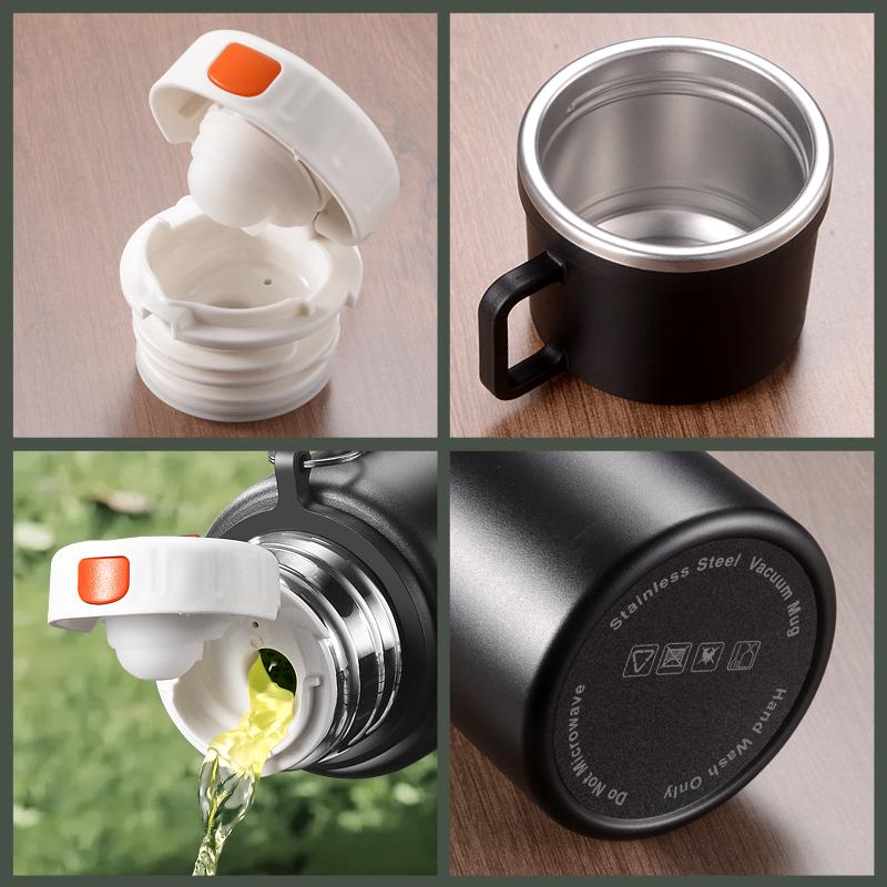 Stainless Steel Insulated Thermos for Men & Women - Large Capacity, Portable Travel Water Kettle