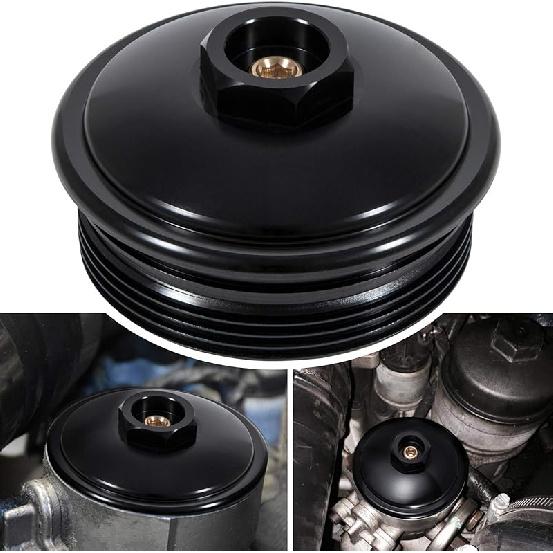 Fuel Filter Cap For Ford 6.0L Powerstroke Diesel 2003-2007 F250 F350 F450 F550 F650 F750 Excursion E150 E250 E350 E450 Billet Aluminum (Red)