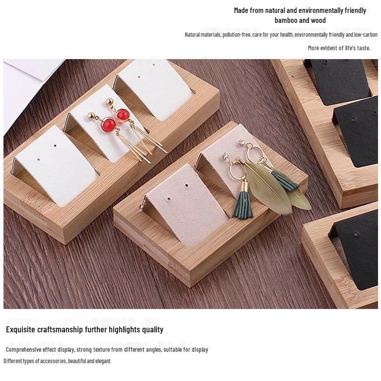 Bamboo Earring Stud Display Stand and Tray Ornament