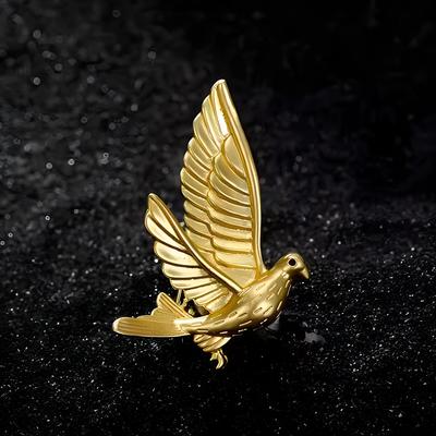 Friedenstaube-Brosche, hochwertige Damen-Anstecknadel mit zartem Vogelmotiv, temperamentvolles Nischendesign, Anstecknadel für Herrenanzüge