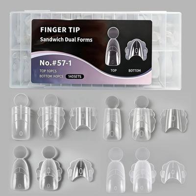 280pcs 14 Sizes Nail Extension Forms Square Oval Nail Molds New Manicure Tools  for Nail Extension