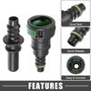 A ABSOPRO Car Fuel Line Hose Quick Release Connector Kit Straight 11.8mm SAE To 5/16" 8mm Hose Plastic Green