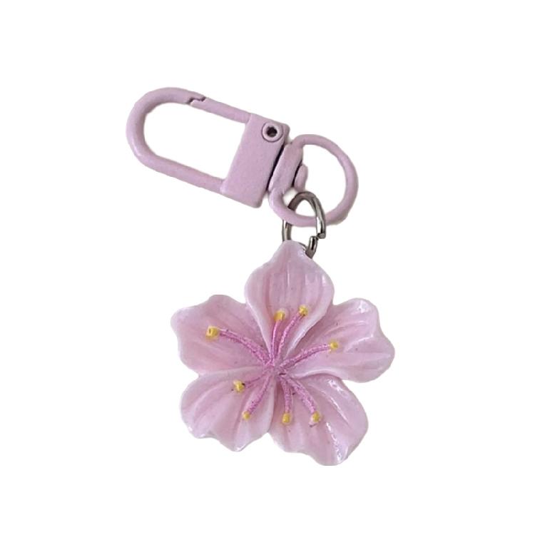 Elegant Keyring Portable Flower Bag Pendant Fashion Accessory Unique Bag Charm Acrylic Texture for Everyday Commuting