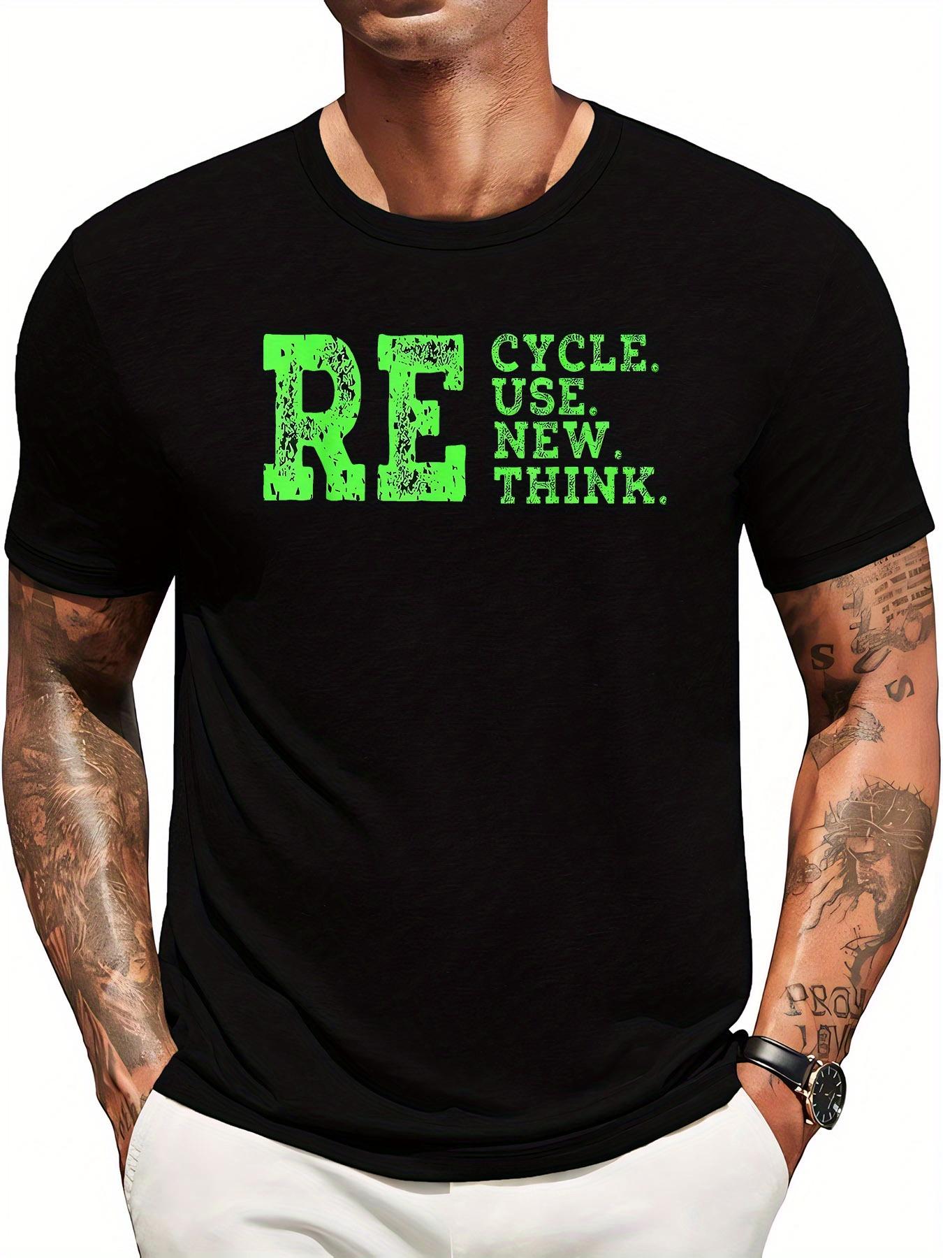 

Eco-Conscious . USE. NEW. for THINK. Graphic T-shirt - Regular Fit Casual Short Sleeve Tee S