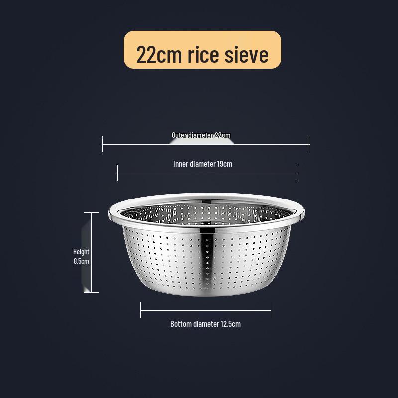 Stainless Steel Double Layer Kitchen Colander and Rice Washer