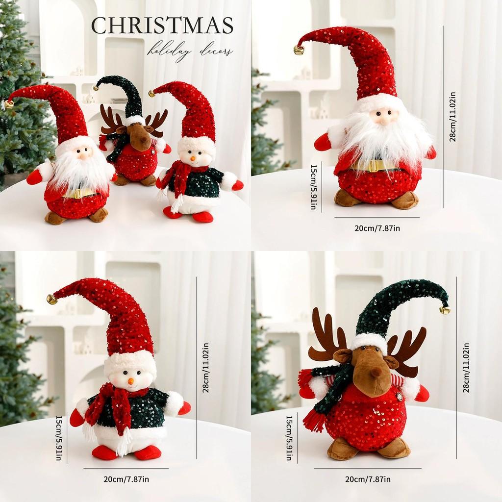 Christmassanta Snowman Reindeer Plush Figures For Holiday Decor And Gift Giving