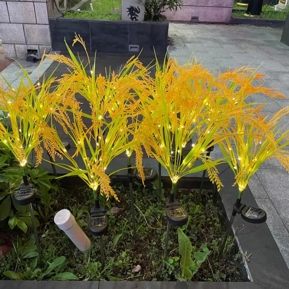 1/2pcs 7Heads Solar Powered Wheat Ear Ground Mounted Light Garden Lawn Lamp Outdoor Camping Party Decoration Outdoor Lighting