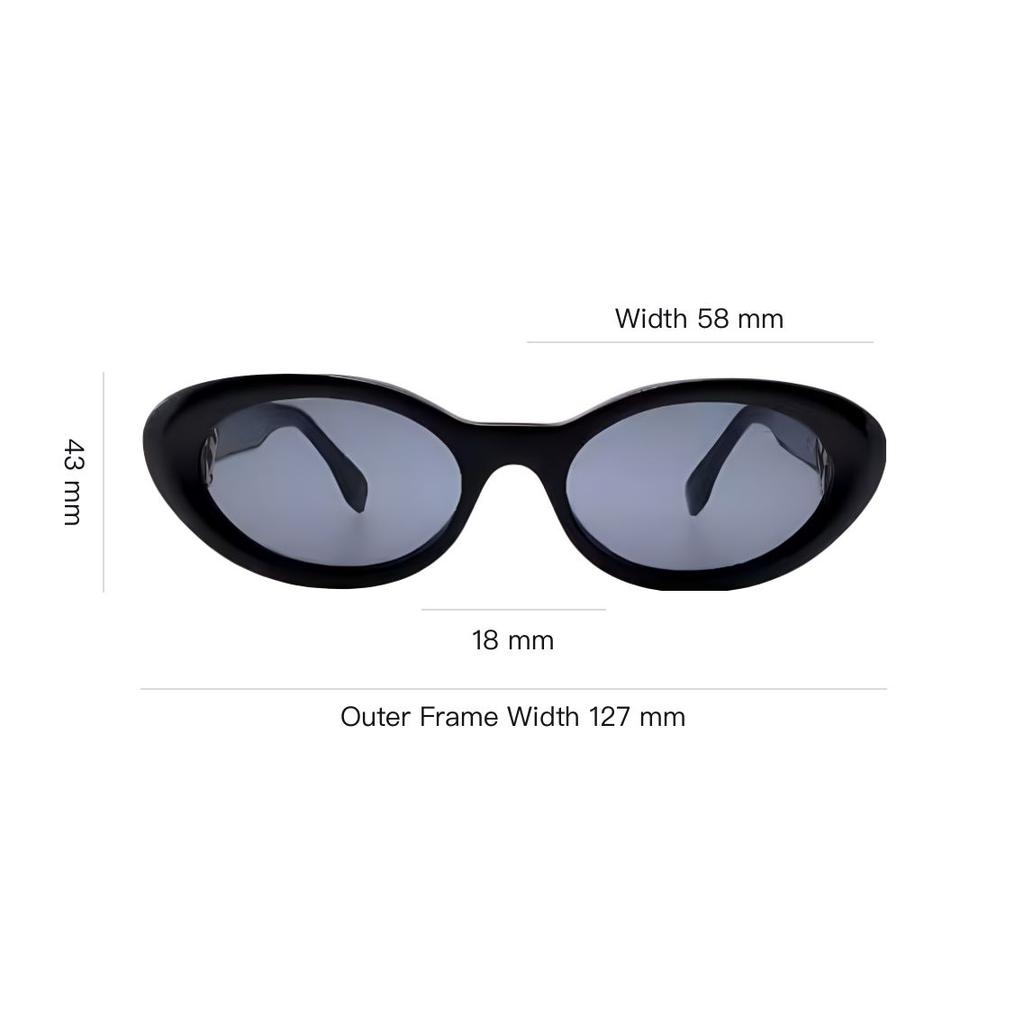 Fendi Full Frame Design Acetate Oval Sunglasses Women Sunglasses Black FE40140U-5301A