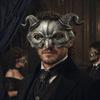 Gothic Cosplay Mask Halloween Ram Horn Demon Mask Horror Devil Half Face Lightweight Masquerade for Costume Party Half-face