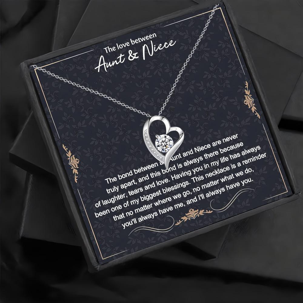 Hjärtformat Halsband Presentask för Moster & Systerdottor - Födelsedag, Mors Dag & Tack Uppmuntran Present