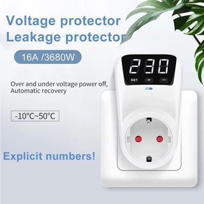 AC120V/230V 16A Nastavitelný chránič napětí s časovým zpožděním Zásuvka Automatická přepěťová ochrana Zásuvka chrániče napětí
