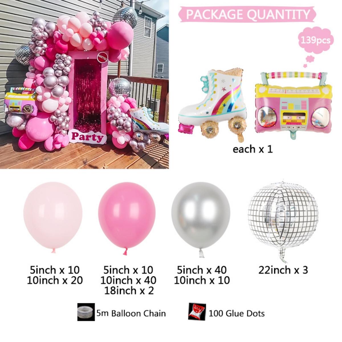 

139 шт., розовая роза, вечеринка, тема принцессы, воздушный шар, гирлянда, арка, комплект, фольга, дискотека, 4D воздушные шары, свадебный декор, модная вечеринка по случаю дня рождения для девочек, декор для детского душа