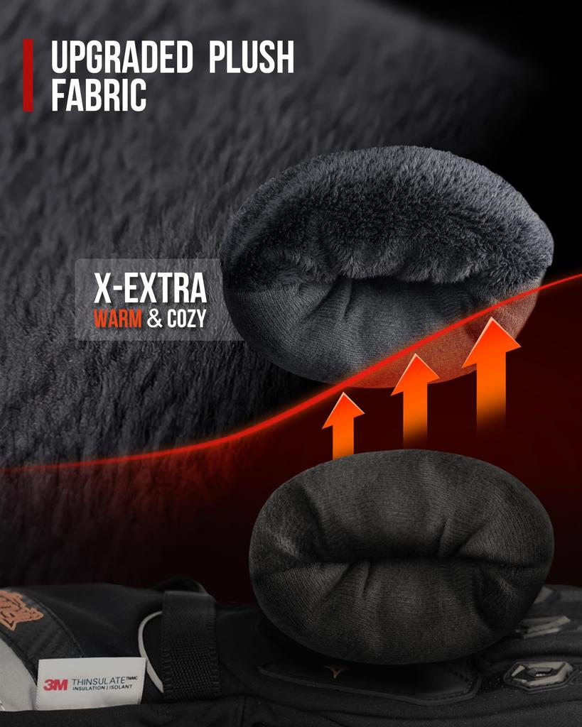 Motorcycle Cold Touchscreen 3M Thinsulate Carbon Motorcycle Racing Impact Unisex Gloves, Winter, Protection, Waterproof, Compatible, Fiber, Gloves,