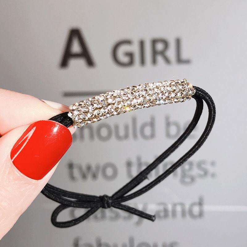 

Xiaoxiangfeng Ponytail High Elastic Headrope, Wind Super Flash Rhinestone Hair Band Hair Rope Crystal Small Rubber Band