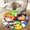 1pc Pokémon Pikachu & Friends Round Carpet - Anime Design Chair Mat, Office Gift, Seasonal Decor, Suitable for Home, Living Room