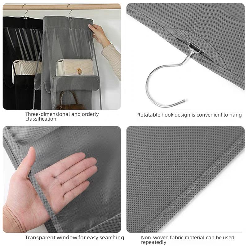 Transparent Hanging Wardrobe Bag Storage Rack – Dustproof Layered Organizer for Bedroom or Dorm Door