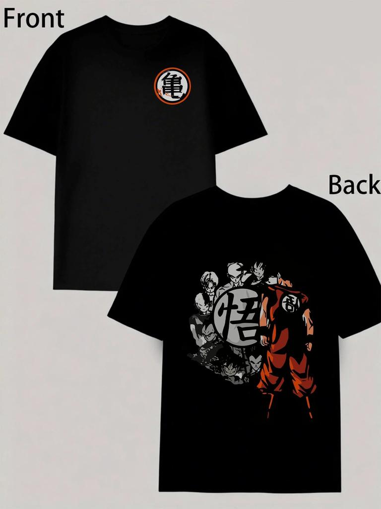 2025 Dragon Ball Anime Mens Tshirt Summer Loose Cotton Short Sleeve Tee Casual Graphic Tee Goku Print Trendy Streetwear Tops
