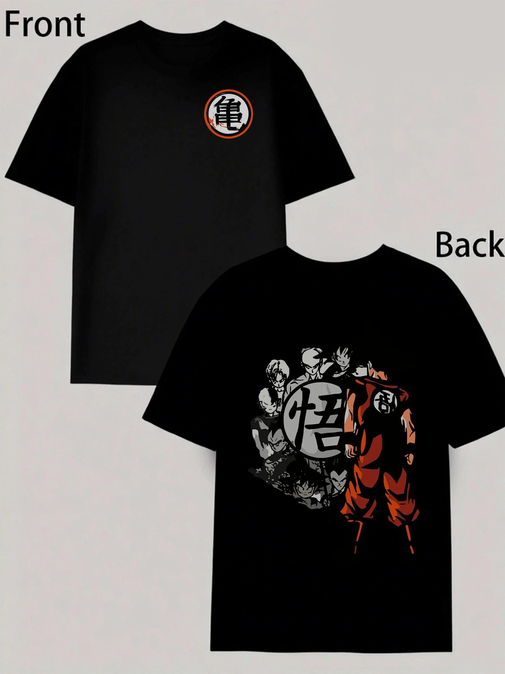 

2025 Dragon Ball Anime Mens Tshirt Summer Loose Cotton Short Sleeve Tee Casual Graphic Tee Goku Print Trendy Streetwear Tops 3XL