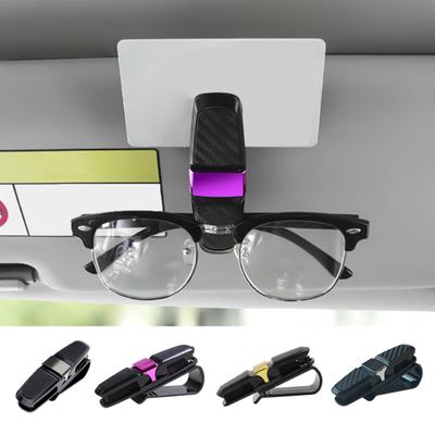 Porta occhiali da sole per auto Clip per occhiali Protezione antigraffio ruotabile a 180 gradi Clip per occhiali da sole facile da installare Accessori per visiera parasole per auto
