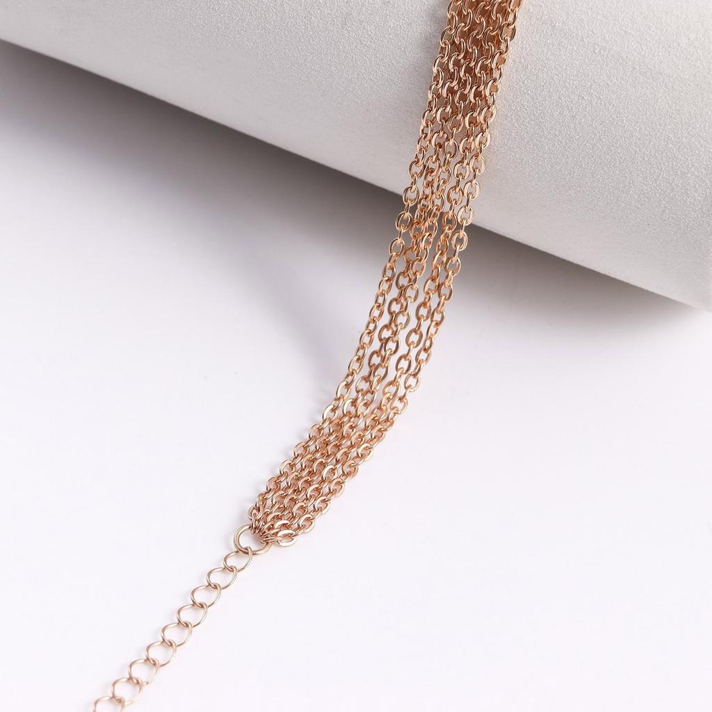 Multi Layered Tassel Body Jewelry Gold Alloy Multilayer Cross Chest Chain For Women Night Out Party Beach Wear