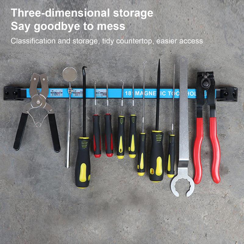 8/12/18 Zoll Magnetischer Werkzeughalter Hochleistungs-Magnet Werkzeugleiste Streifenregal Platzsparendes Metall-Organizer Aufbewahrungsregal Für Messer Schraubenschlüssel