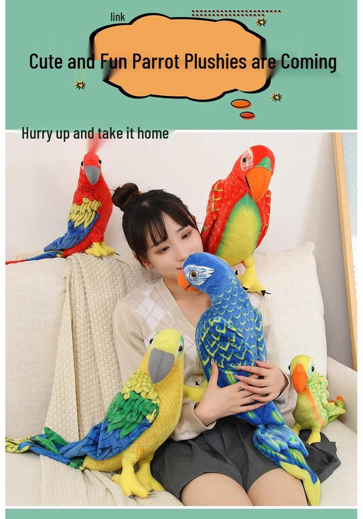 Parrot Plush Toy Doll - Cute Children's Sleeping Pillow & Ornament, Perfect Companion Gift for Girls