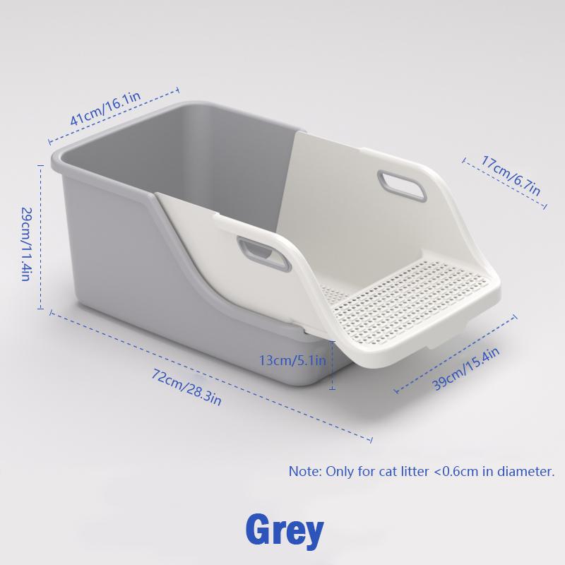 

Товары для кошек Туалет Кошачий лоток Полузакрытый Очень большой размер для предотвращения разбрызгивания наружу Автоматический лоток для кошек серый