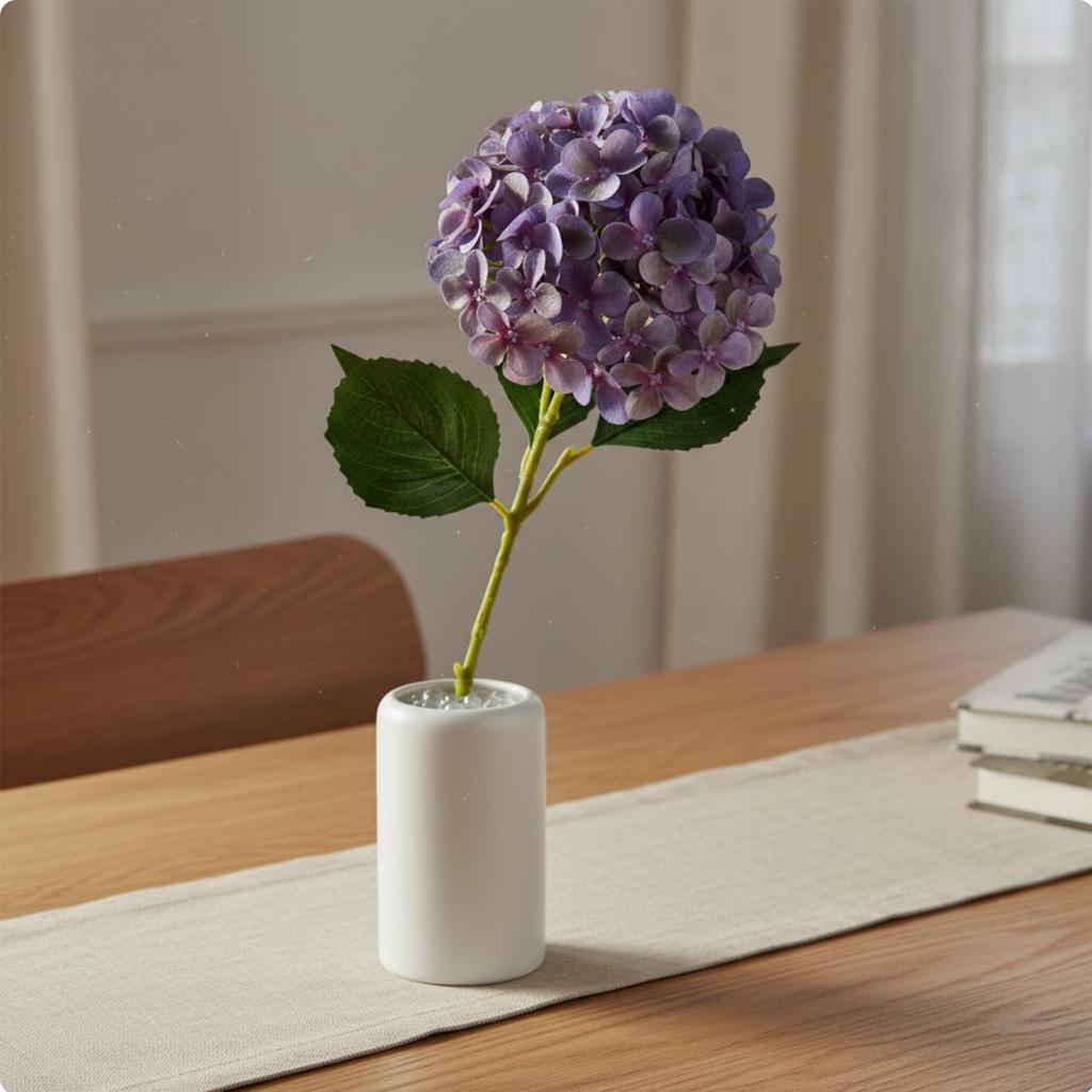 Fake Hydrangea Flower Reusable Artificial Hydrangea Stalk Long Stalk Fake Hydrangeas Real Feel Full Blooms for Table Centerpiece