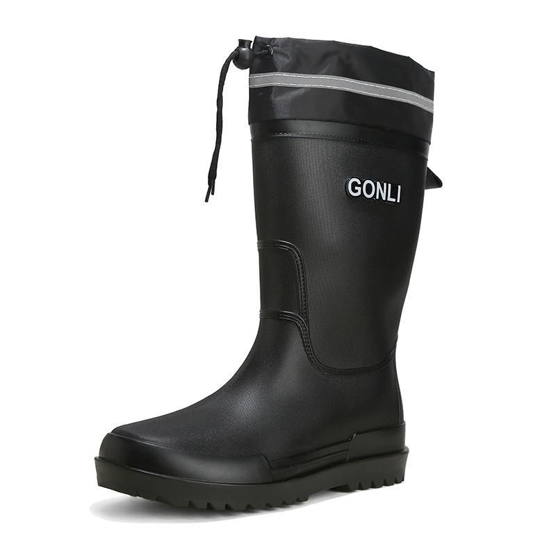 Rain shoes men's warm rain boots non-slip short tube integrated waterproof shoes kitchen rubber shoes medium tube car wash fishing shoes