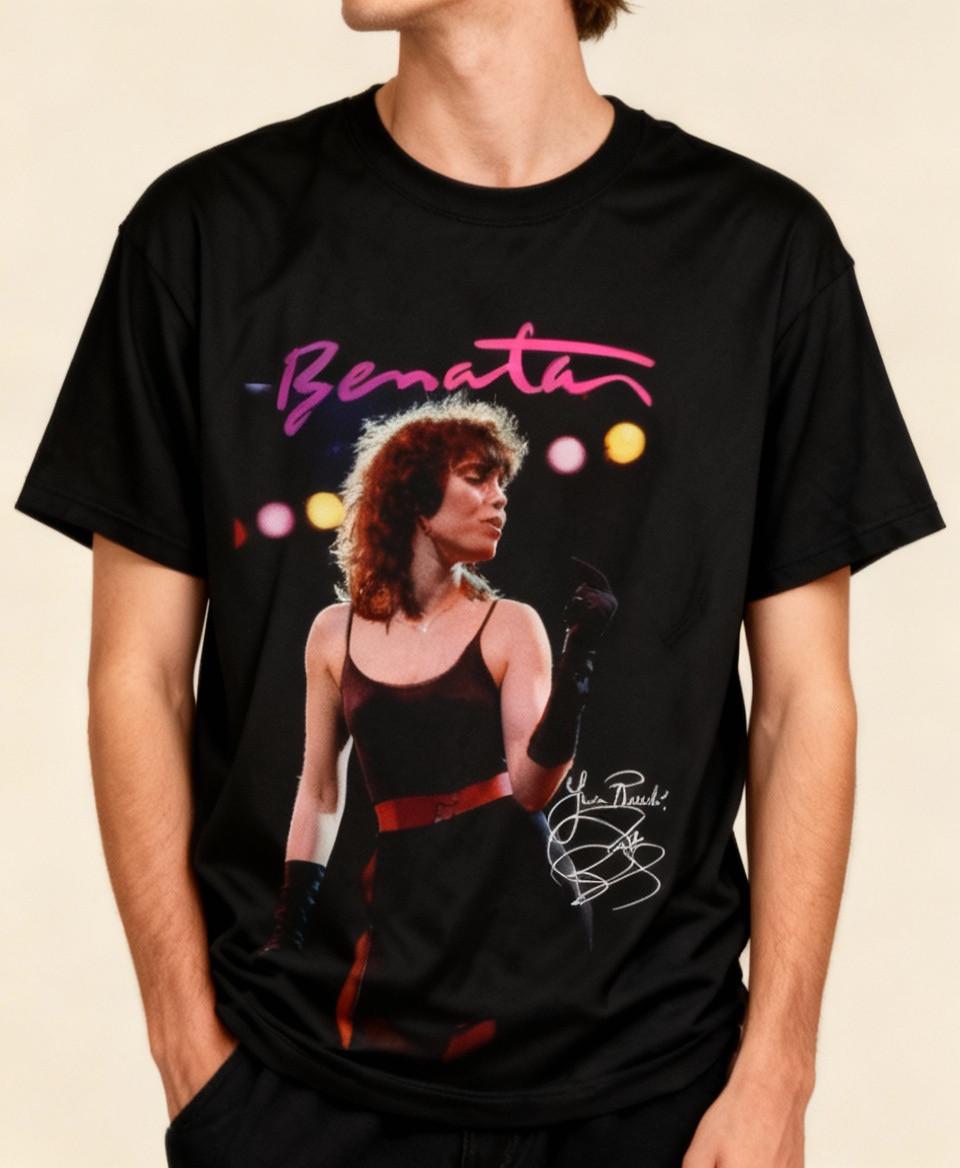 NWT Inspire PAT BENATAR in 1983 Signature Black All Size Shirt M