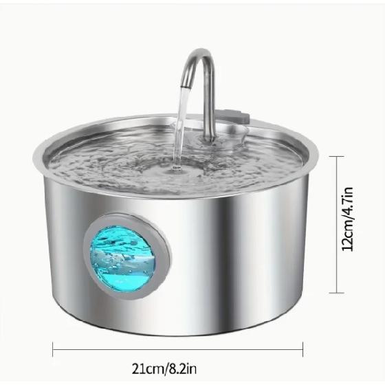 ZYFeeder 2.2L Cat Auto Drinking Water Dispenser Smart Dogs Fountain Pet Water Dispenser Feeder Window Stainless Steel Water Bowl