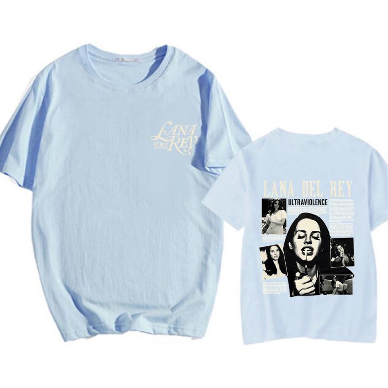 Lana Del Rey Printed Short Sleeve Unisex Cotton T-Shirt - Soft, Loose, Casual, Round Neck for Spring/Summer.