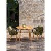 Rattan Teak Outdoor Table & Chairs: Sunroom Dining Set, Rainproof & Sunproof for Garden or Courtyard