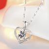 Elegant Heart Necklace for Women with Zirconia Pendant Micro Paved Silver Chain Fashion Jewelry Accessories