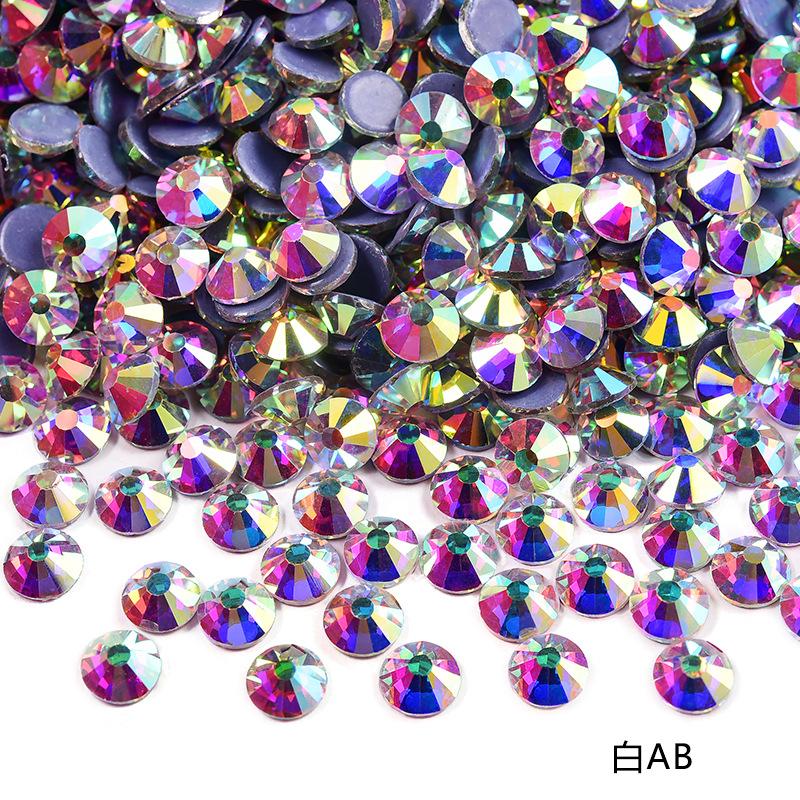 Imitation Austrian Hot Diamond Manicure Glass Flat Bottom Drill Adhesive Rhinestone Diy Clothing Accessories Hot Melt Adhesive Bottom Drill