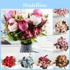 Artificial 8 Heads Silk Peony Fake Flowers Wedding Bouquet Home Decor Party