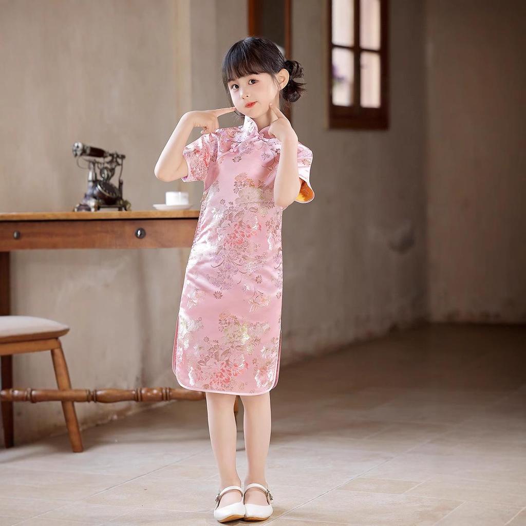 2025 Retro Chinesischer Stil Sommer Prinzessin Cheongsam für Mädchen