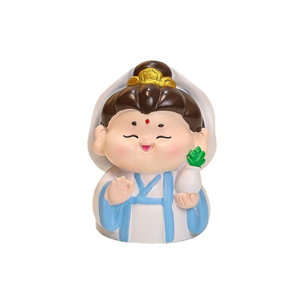 Resin Chinese Wealth God Ornament Guanyin Chinese God Chinese New Year Figurines Tathagata Maitreya New Year Mascot Doll