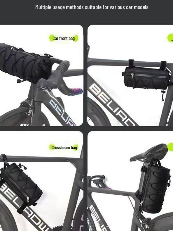 Waterproof Multi-Functional Cycling Bag: Front Beam, Portable Road & Mountain Bike Tube, Rear Storage.