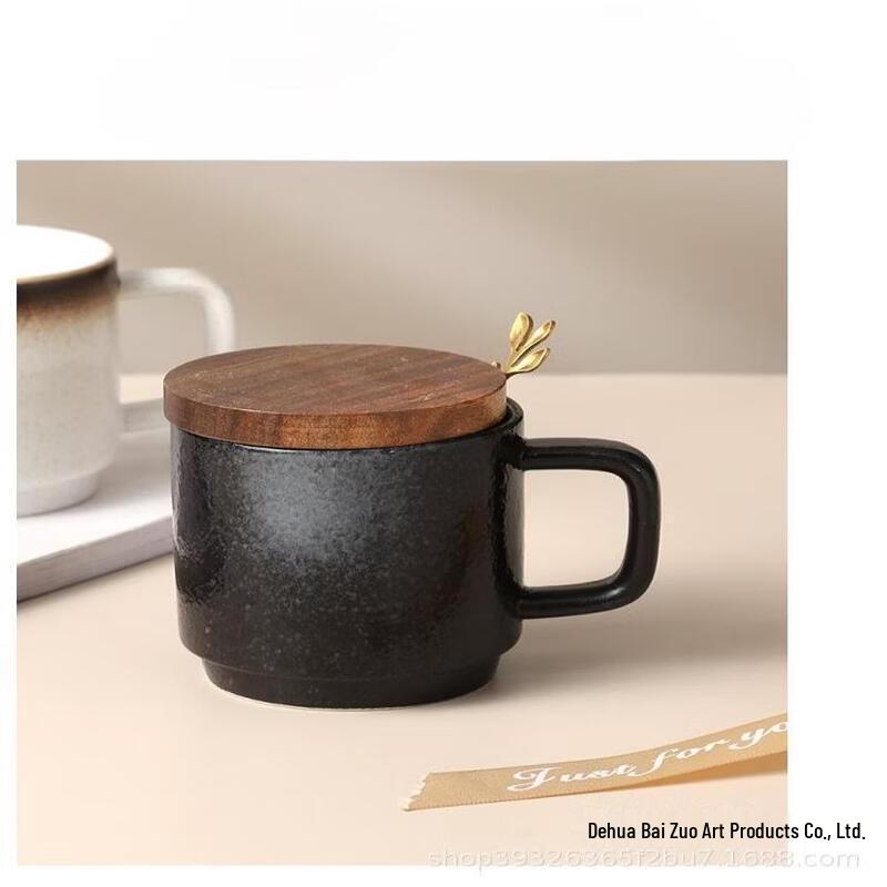 Shangqi Large Ceramic Mug Set with Lid and Spoon