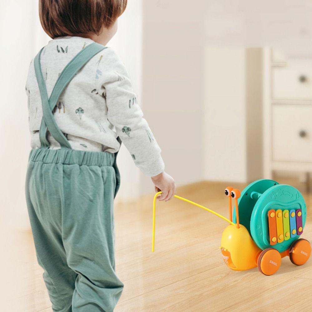 Learning To Walk Pull String Snail Car Toy Cartoon Pet Pull-Along Snail Toy  Early Education