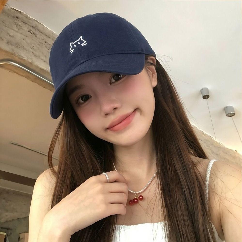 Washed Cotton Peaked Cap Wide Brim Curved Brim Cap New Baseball Cap  For Men Women