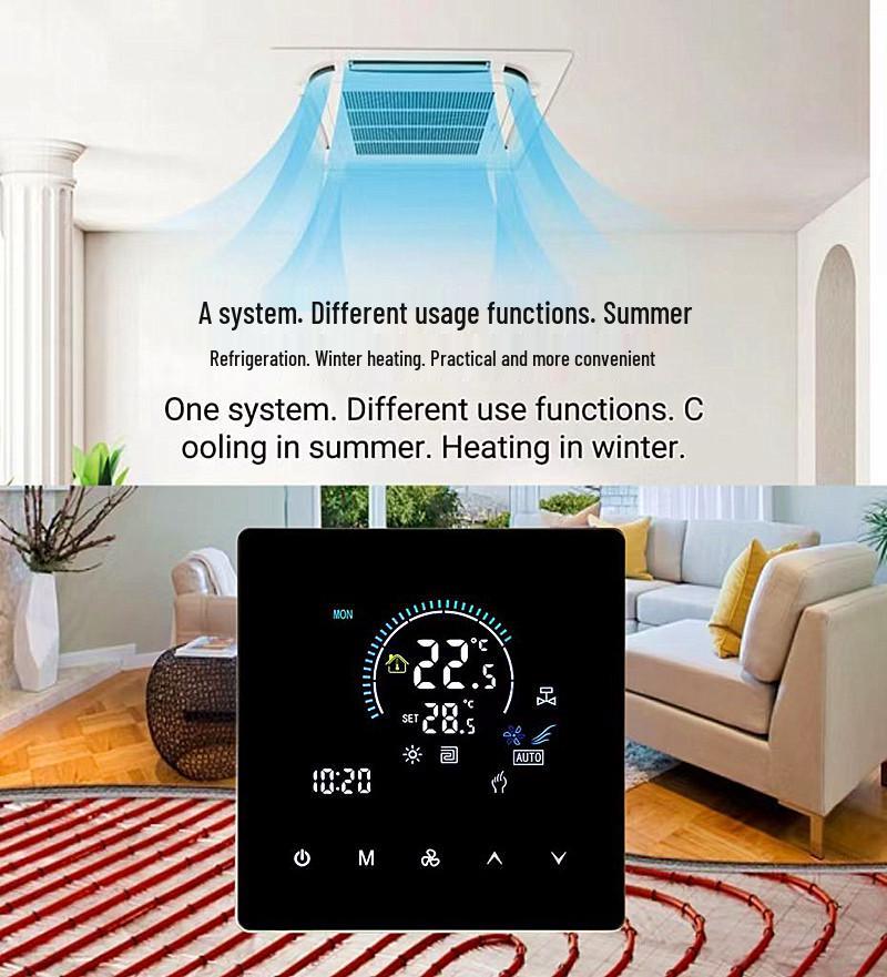 Graffiti Smart WiFi Thermostat for Central Air & Floor Heating with Touch Screen