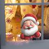 Cute Santa Claus Red Snowflake Glass Doors and Windows Home Decoration Window Stickers