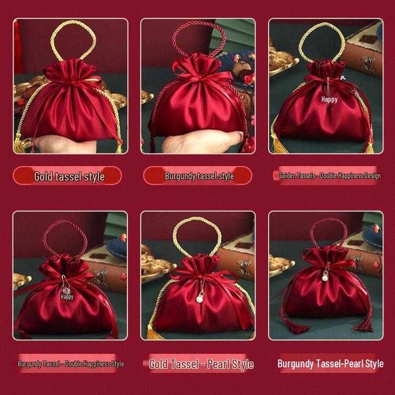 Hochzeits-Bonbon-Geschenkboxen aus Seidensatin