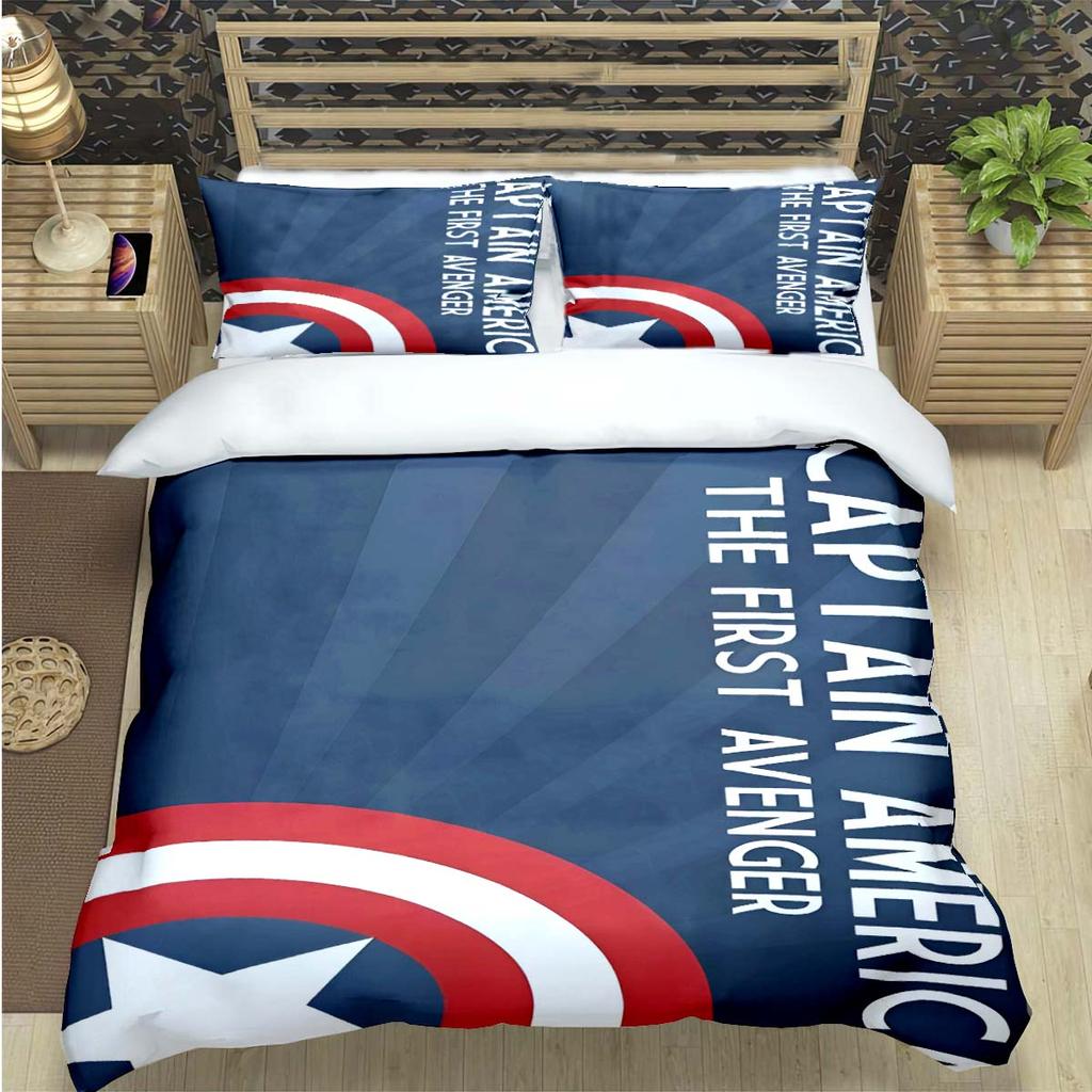 Fashion Superhero A-Avengers Print Bedding Set Duvet Cover Comforter Bed  Youth Kids Girl Boys Luxury Birthday Gift
