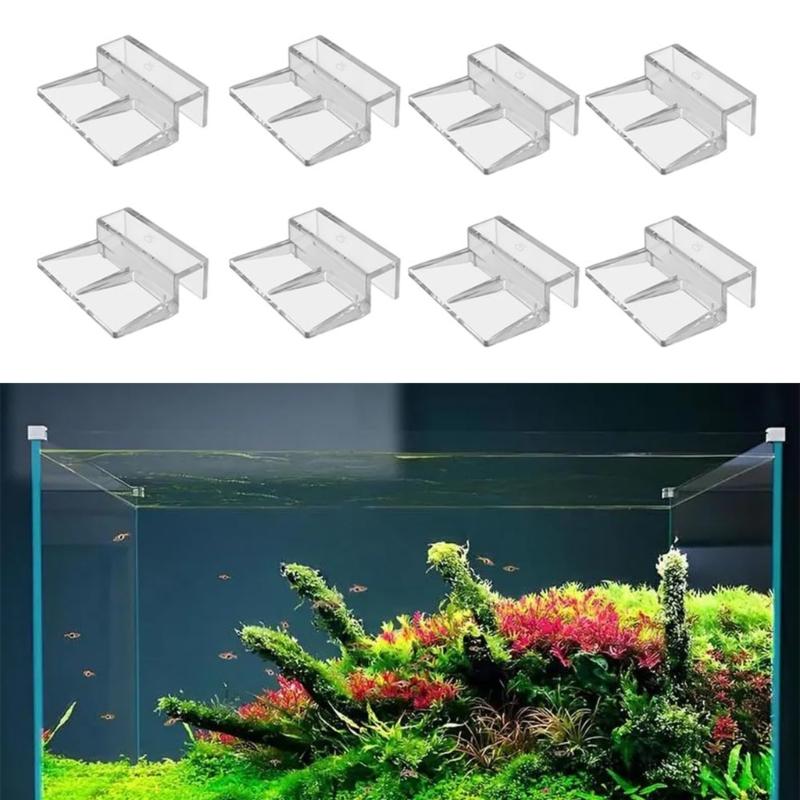 Pack of 8 Fishtanks Acrylic Clip Strong and Corrosion Resistant Lid Holder Stand for Various Aquariums 6/8mm Thickness