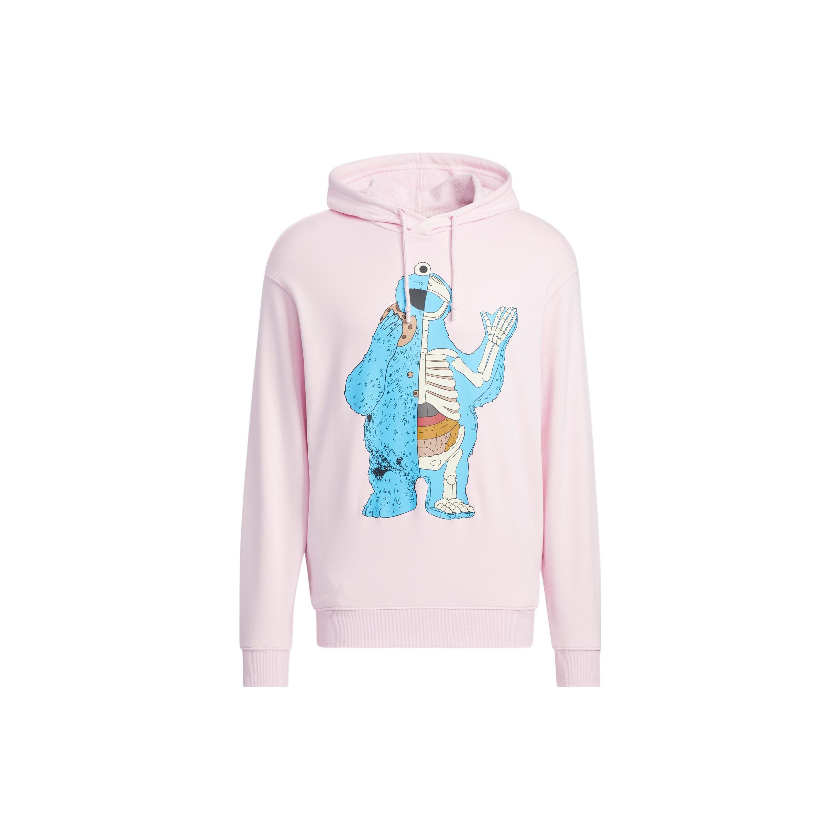 adidas neo Unisex Sesame Street Cookie Monster Hoodie Pink HM9947 S
