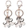 2PCS Fashion Shaped Rhinestones Keychain Key Bag Pendant Gift(Black Black )